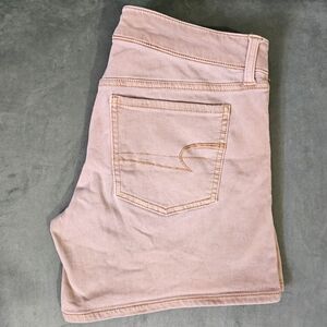 American Eagle Stretch Khaki AEO Twill Midi Shorts Women's Size 10